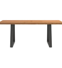 Esstisch mit Baumkanten 200x80x74 cm Massivholz Eiche