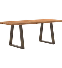 Esstisch mit Baumkanten 200x80x74 cm Massivholz Eiche