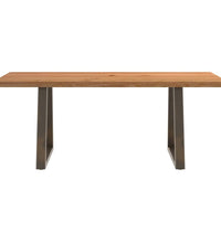 Esstisch mit Baumkanten 200x80x74 cm Massivholz Eiche