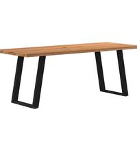 Esstisch mit Baumkanten 200x80x74cm Massivholz Eiche Rechteckig