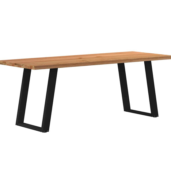 Esstisch mit Baumkanten 200x80x74cm Massivholz Eiche Rechteckig