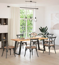 Esstisch mit Baumkanten 200x80x74cm Massivholz Eiche Rechteckig