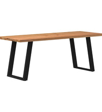 Esstisch mit Baumkanten 200x80x74cm Massivholz Eiche Rechteckig