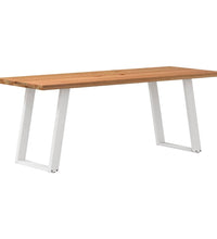 Esstisch mit Baumkanten 200x80x74cm Massivholz Eiche Rechteckig