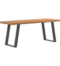 Esstisch mit Baumkanten 200x80x74cm Massivholz Eiche Rechteckig