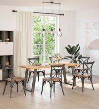 Esstisch mit Baumkanten 200x80x74cm Massivholz Eiche Rechteckig