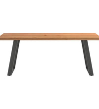 Esstisch mit Baumkanten 200x80x74cm Massivholz Eiche Rechteckig