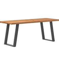 Esstisch mit Baumkanten 200x80x74cm Massivholz Eiche Rechteckig