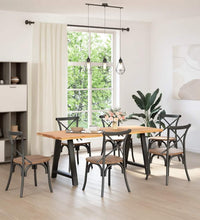 Esstisch mit Baumkanten 200x80x74cm Massivholz Eiche Rechteckig