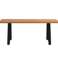 Esstisch mit Baumkanten 200x80x74cm Massivholz Eiche Rechteckig