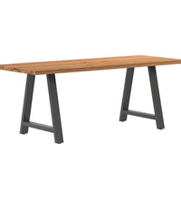 Esstisch mit Baumkanten 200x80x74cm Massivholz Eiche Rechteckig