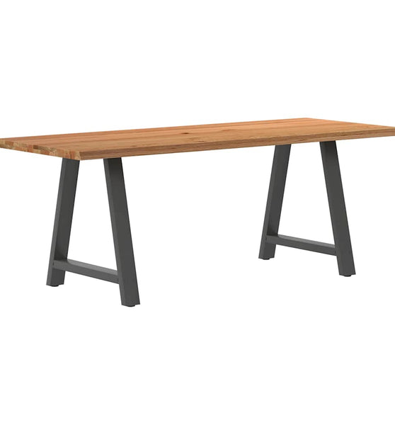 Esstisch mit Baumkanten 200x80x74cm Massivholz Eiche Rechteckig