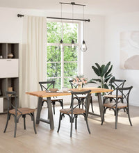 Esstisch mit Baumkanten 200x80x74cm Massivholz Eiche Rechteckig