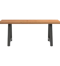 Esstisch mit Baumkanten 200x80x74cm Massivholz Eiche Rechteckig