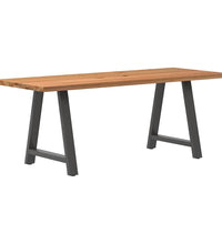 Esstisch mit Baumkanten 200x80x74cm Massivholz Eiche Rechteckig