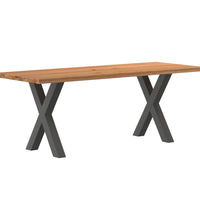 Esstisch mit Baumkanten 200x80x74cm Massivholz Eiche Rechteckig