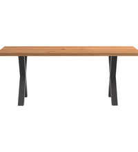 Esstisch mit Baumkanten 200x80x74cm Massivholz Eiche Rechteckig