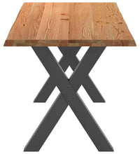 Esstisch mit Baumkanten 200x80x74cm Massivholz Eiche Rechteckig