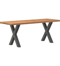 Esstisch mit Baumkanten 200x80x74cm Massivholz Eiche Rechteckig