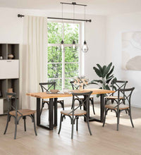 Esstisch mit Baumkanten 200x80x74cm Massivholz Eiche Rechteckig