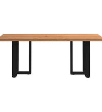 Esstisch mit Baumkanten 200x80x74cm Massivholz Eiche Rechteckig