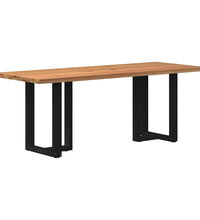 Esstisch mit Baumkanten 200x80x74cm Massivholz Eiche Rechteckig