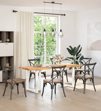 Esstisch mit Baumkanten 200x80x74cm Massivholz Eiche Rechteckig