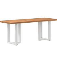 Esstisch mit Baumkanten 200x80x74cm Massivholz Eiche Rechteckig