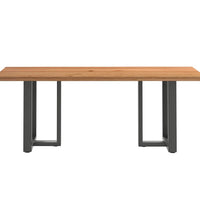 Esstisch mit Baumkanten 200x80x74cm Massivholz Eiche Rechteckig