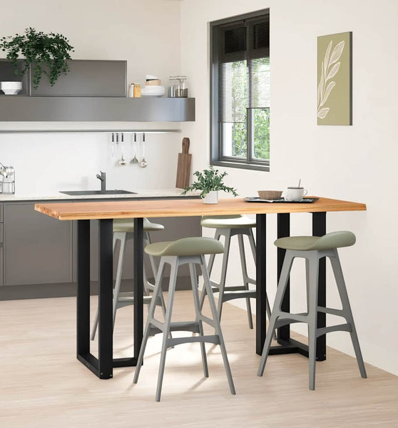 Bartisch mit Baumkanten 200x80x92cm Massivholz Eiche Rechteckig