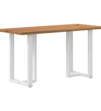 Bartisch mit Baumkanten 200x80x92cm Massivholz Eiche Rechteckig