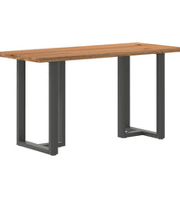 Bartisch mit Baumkanten 200x80x92cm Massivholz Eiche Rechteckig