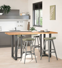 Bartisch mit Baumkanten 200x80x92cm Massivholz Eiche Rechteckig