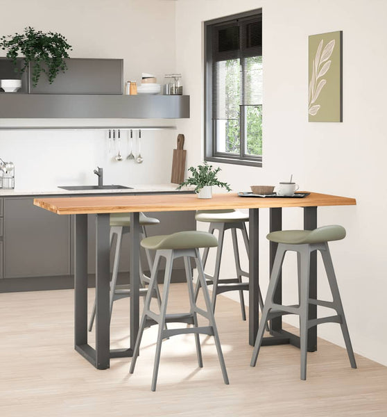 Bartisch mit Baumkanten 200x80x92cm Massivholz Eiche Rechteckig