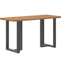 Bartisch mit Baumkanten 200x80x92cm Massivholz Eiche Rechteckig