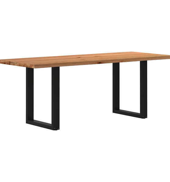 Esstisch mit Baumkanten 200x80x74cm Massivholz Eiche Rechteckig