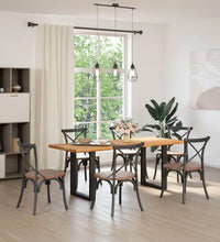 Esstisch mit Baumkanten 200x80x74cm Massivholz Eiche Rechteckig