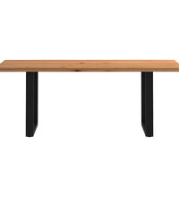 Esstisch mit Baumkanten 200x80x74cm Massivholz Eiche Rechteckig