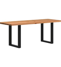 Esstisch mit Baumkanten 200x80x74cm Massivholz Eiche Rechteckig