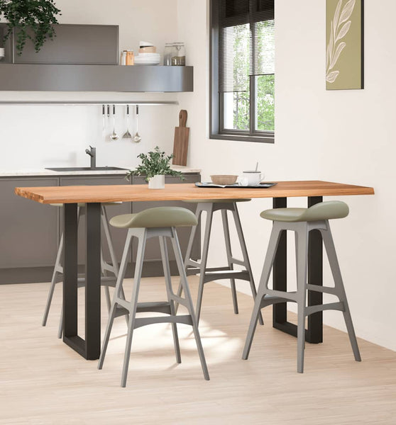 Bartisch mit Baumkanten 200x80x92cm Massivholz Eiche Rechteckig