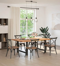 Esstisch Hellbraun 200x120x74 cm Massivholz Eiche Rechteckig