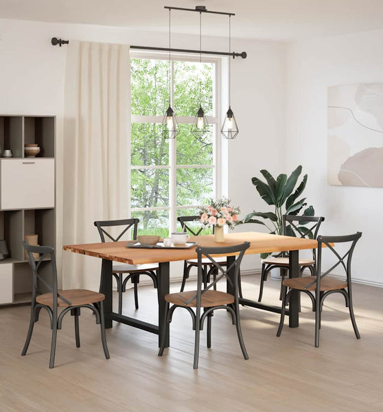 Esstisch Hellbraun 240x120x74 cm Massivholz Eiche Rechteckig