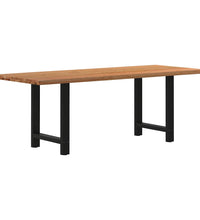 Esstisch Hellbraun 220x80x74 cm Massivholz Eiche Rechteckig