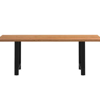 Esstisch Hellbraun 220x80x74 cm Massivholz Eiche Rechteckig