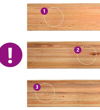 Esstisch Hellbraun 220x80x74 cm Massivholz Eiche Rechteckig