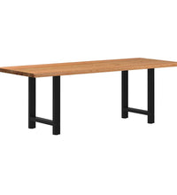 Esstisch Hellbraun 240x80x74 cm Massivholz Eiche Rechteckig