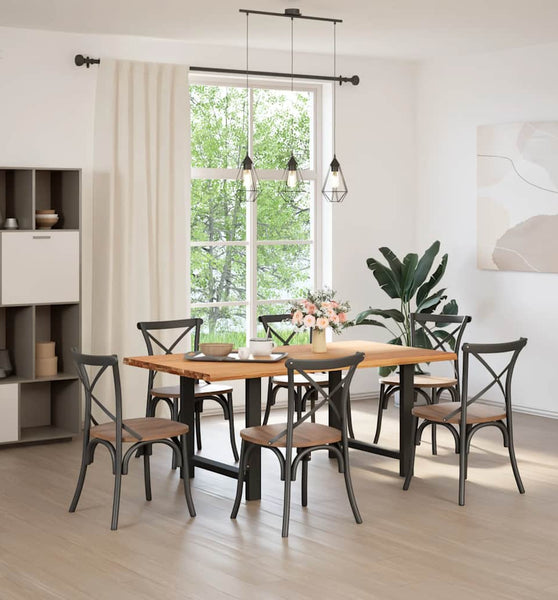 Esstisch Hellbraun 180x100x74 cm Massivholz Eiche Rechteckig