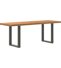 Esstisch Hellbraun 220x80x74 cm Massivholz Eiche Rechteckig