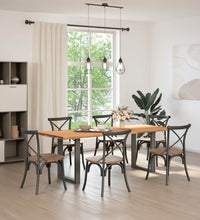 Esstisch Hellbraun 220x80x74 cm Massivholz Eiche Rechteckig