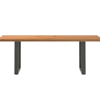 Esstisch Hellbraun 220x80x74 cm Massivholz Eiche Rechteckig